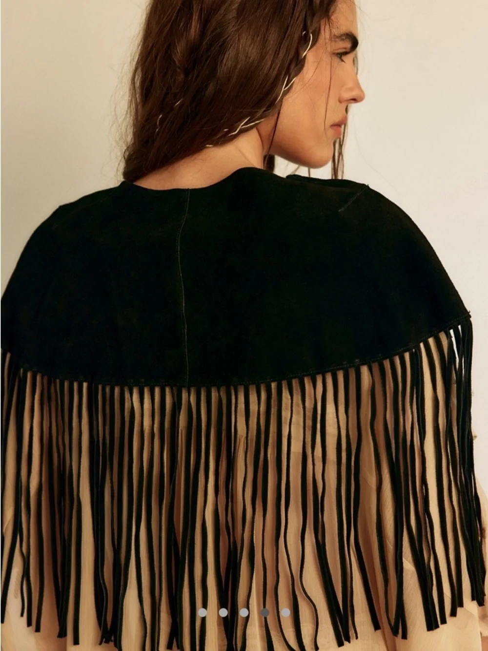 Free People Lights Out Suede Embellished Cape